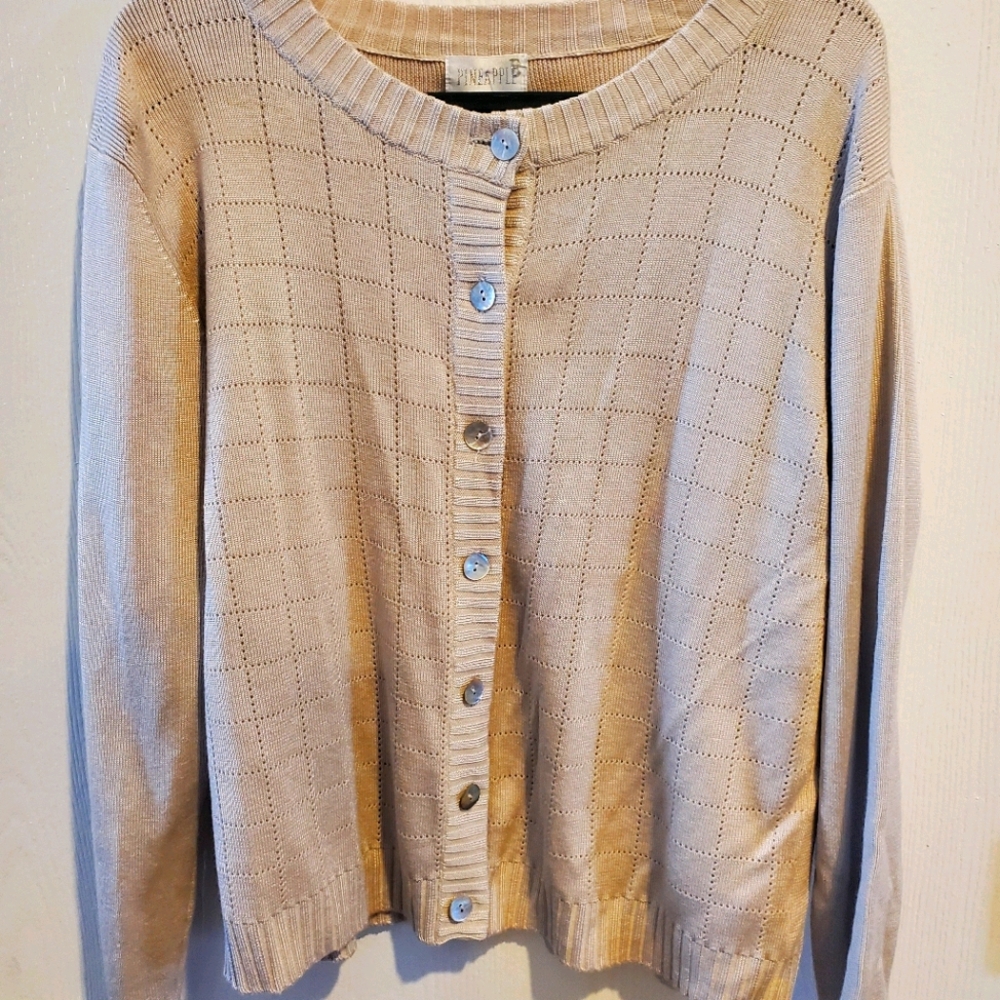 *HUGE SALE* NWT Pineapple Medium Oatmeal colored Cardigan